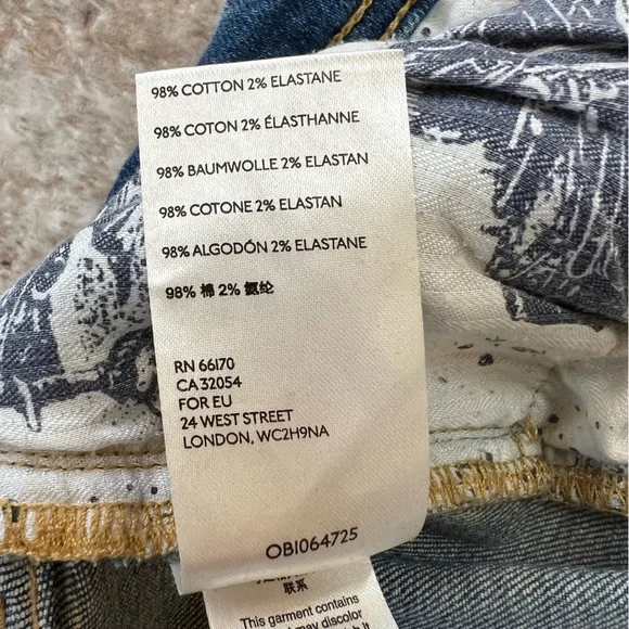 Pilcro Anthropologie Tapestry Patchwork Mid-Rise Slim Boyfriend Jeans, 27 - Picture 13 of 14